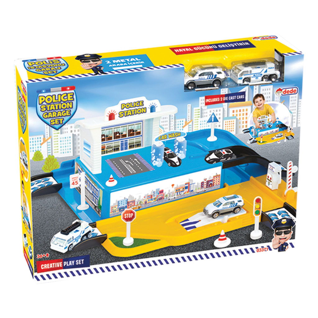 8693830033717_2 1 Level Police Station Garage Set