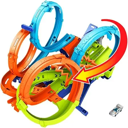 Circuit De Course Hot Wheels Action Ultra Hots Turbo Tubes - 35 Pièces, 2 Voitures Incluses